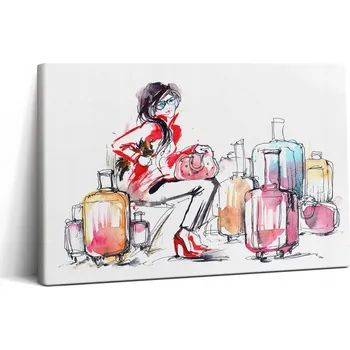 Obraz Fotoobraz do jídelny – Nápad na Dárek – Malované kufry Cestování