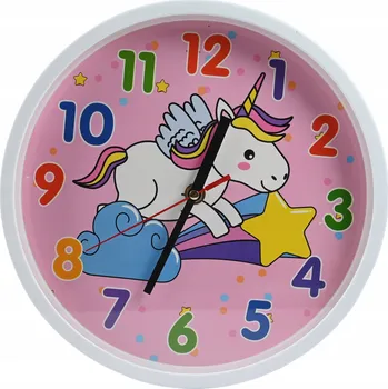 Hodiny JEDNOROŽEC NÁSTĚNNÉ HODINY 25 CM BAREVNÝ CIFERNÍK ZŘETELNÉ ČÍSLICE