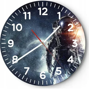 Hodiny Nástěnné hodiny do obýváku 40x40 Kosmos Kulatý Skleněné hodiny Loft Tiché