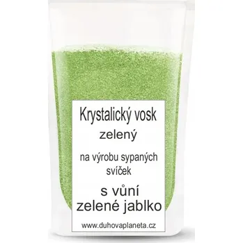 Výroba svíčky Krystalický vosk s vůní zelené jablko zelený, Hmotnost: 250 g dřevěný knot