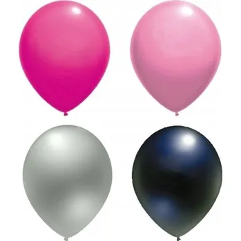 Balónek Balónky ČERNÉ RŮŽOVÉ STŘÍBRNÉ 25 Ks. rozlučka se svobodou