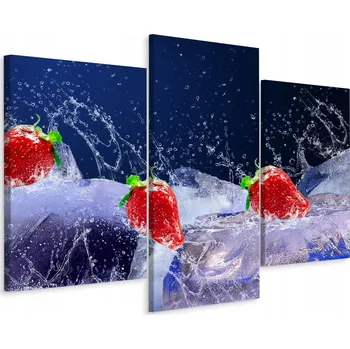 Obraz Obraz Triptych Ovoce Led Umění JAHODY 120x80