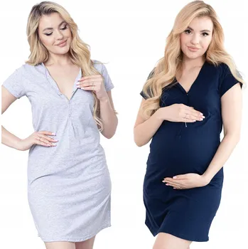 Dámská noční košile SADA 2 X NOČNÍ TĚHOTENSKÁ NA KOJENÍ, VELIKOST L