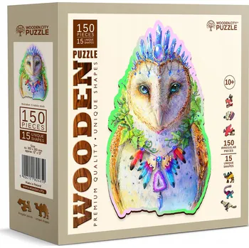 Puzzle Dřevěné Puzzle Elegantní sova 150 dílků Wooden.City
