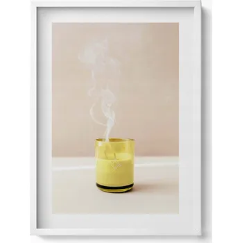 Obraz Obraz v bílém rámu dekorace na zeď Zhasnutá svíčka styl boho 50x70 cm