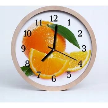 Hodiny Rustikální nástěnné hodiny do loftu Pomeranče Ovoce 25 cm