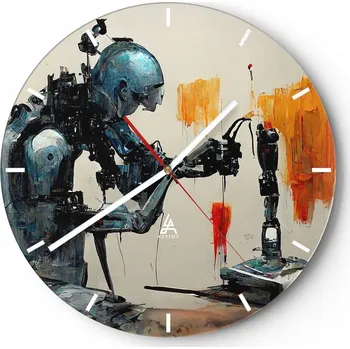 Hodiny Nástěnné hodiny do kuchyně 30x30 Umělecké hodiny na skle do obýváku Loft Tiché