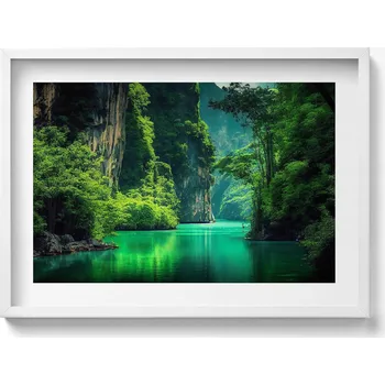 Obraz Moderní nástěnná dekorace Obraz v bílém rámu Cestování Thajsko 70x50 cm