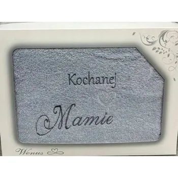 Ručník Popelavý koupelnový ručník 70x140 s výšivkou pro MAMINKU