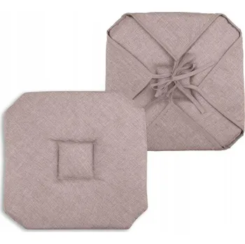 Polštář Polštář na židli/taburet BEA 40x40 cm taupe s tkaničkami na zavazování
