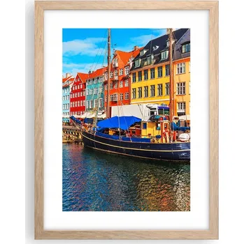 Obraz Obraz plakát v rámu světlý dub do obýváku 30x40 Kodaň plakáty na zeď