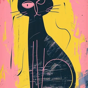 Plakát Plakát Kontrastní Kočka bez rámu 100 x 100 cm