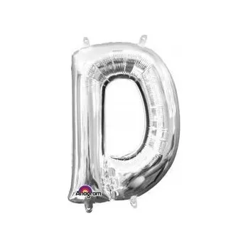Balónek FÓLIOVÝ BALÓNEK PÍSMENO D 22x33 cm STŘÍBRNÝ