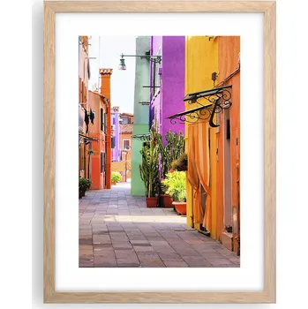 Obraz Obraz plakát v rámu světlý dub do obýváku 30x40 město plakáty na zeď