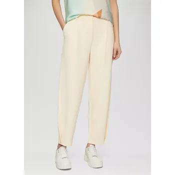 Dámské kalhoty s.Oliver dámské kalhoty se širokými nohavicemi krémové Velikost: 34