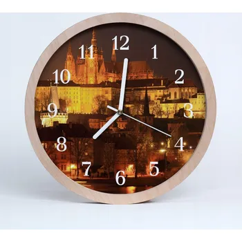 Hodiny Stylové nástěnné hodiny z překližky Praha Město 25 cm