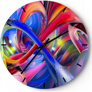 Hodiny Nástěnné hodiny do kuchyně 30x30 Abstrakce Skleněné hodiny do obýváku Tiché