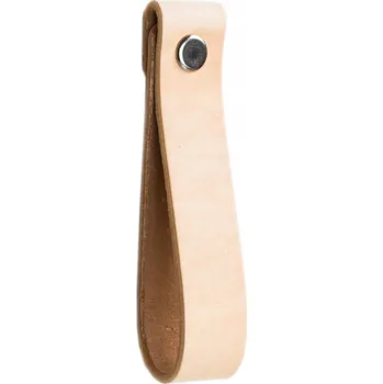 Nábytkové kování Kožený nábytková úchytka KNOFLÍK na skříňku komody, přírodní světlá barva