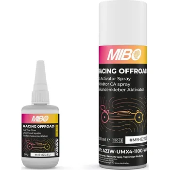 Průmyslové lepidlo MIBO Racing Offroad vteřinové lepidlo (50g) + PRO aktivátor spray (200ml)