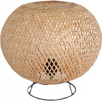 Lampička Stolní dekorativní lampa ve stylu Boho, přírodní bambusové stínidlo, 1xE27 LLS