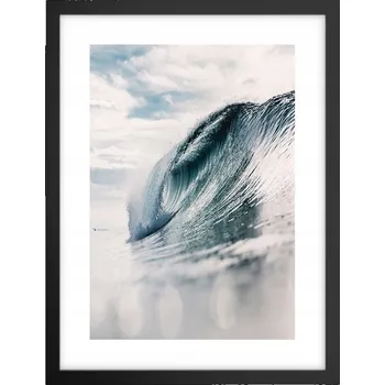 Obraz Obraz plakát v černém rámu do obýváku 30x40 mořská vlna plakáty na zeď