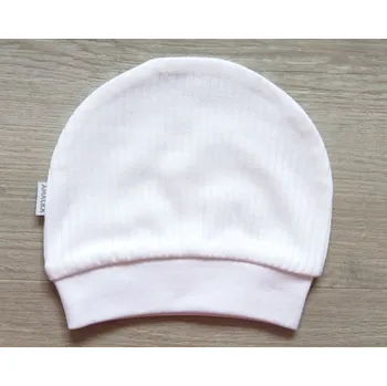 Kojenecké oblečení AMÁLKA Bavlněná žebrovaná čepička, bílá Velikost: 56-62