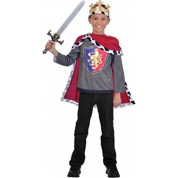 Karnevalový kostým KOSTÝM MLADÝ KRÁL KRÁLE SE LVEM + KORUNA 134