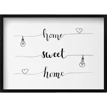 Obraz Nástěnný obraz v černém rámu Nápis do bytu home sweet home 70x50 cm