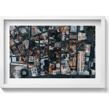 Obraz Ozdobný nástěnný obraz v rámu s grafikou Pohled shora na Limassol, Kypr 60x40 cm