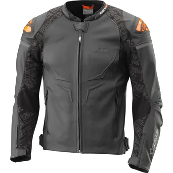 Moto bunda KTM HELICAL LEATHER JACKET Oranžová 48