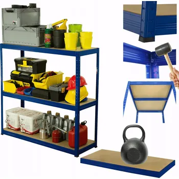 Dílenský regál Kovový regál do skladu, dílny HELIOS 90x100x45 cm, 3 police, nosnost 175 kg na polici