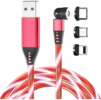 Datový kabel Kabel DSJ USB - USB typ C / microUSB / Lightning, 1 m, červený