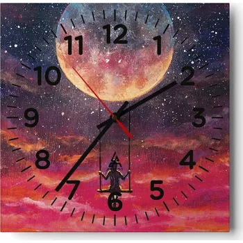 Hodiny Kuchyňské nástěnné hodiny 30x30 Abstrakce Skleněné hodiny do obýváku Moderní Tiché