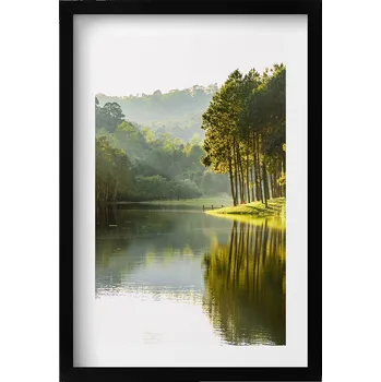 Obraz Dekorativní obraz v rámu na zeď do obýváku Zelená krajina řeky 40x60 cm