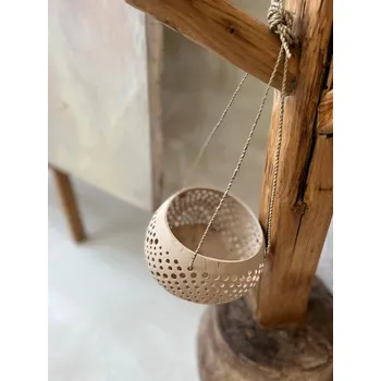 Svícen Svícen Lampion Kokosový Ořech na Čajové Svíčky – Tečky