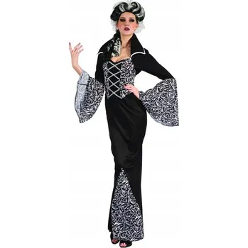 Karnevalový kostým KOSTÝM ČERNOBÍLÁ UPÍRKA UPÍR HALLOWEEN L