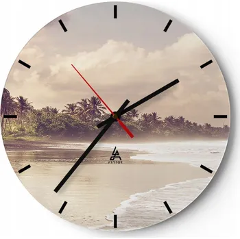 Hodiny Nástěnné hodiny do kuchyně 30x30 Krajina Skleněné hodiny do obýváku Tiché