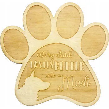 Obraz Mudi gravírované podložky pod hrnek se psem, 4 kusy, jméno psa
