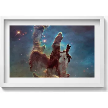 Obraz Ozdobný nástěnný obraz s grafikou v bílém rámu – Fotografie NASA vesmír 60x40 cm