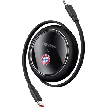 Datový kabel Vytahovací USB‑C kabel 100 W BASEUS Free2Pull – FC BAYERN Edition, černý