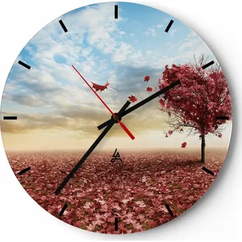 Hodiny Nástěnné hodiny do kuchyně 30x30 Krajina Skleněné hodiny do obýváku Tiché