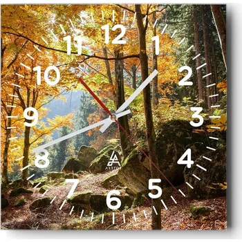 Hodiny Nástěnné hodiny do obýváku 40x40 Krajina Bezhluczne Skleněné hodiny Tiché