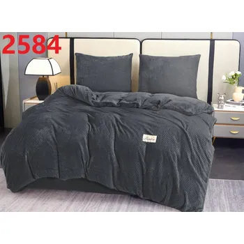 Povlečení Grafit fleecová Povlečení ložního prádla z minky, teplý medvídek, zimní, mikrovlákno 160x200, dárek