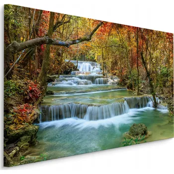 Obraz Nástěnný obraz VODOPÁD Les Příroda Krajina 3D 30x20