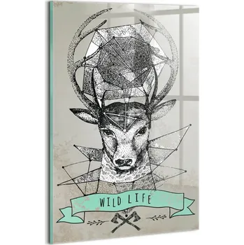 Obraz Fotoobraz na skle do obývacího pokoje, snadná montáž - Hlava jelena 20x30