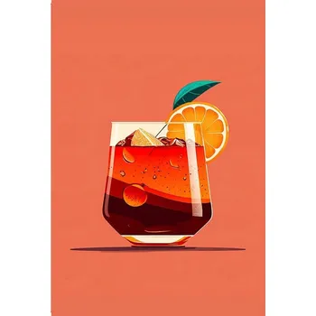 Obraz Plakát v bílém rámu do obýváku ložnice 50x70 koktejl moderní obraz