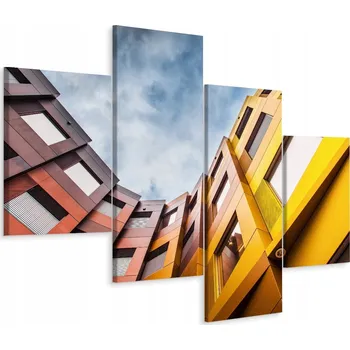 Obraz Čtyřdílný obraz MODERNÍ Budovy 3D 80x50