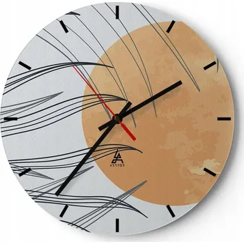 Hodiny Nástěnné hodiny do kuchyně 30x30 Slunce Skleněné hodiny do obýváku Loft Tiché