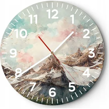 Hodiny Kuchyňské nástěnné hodiny 30x30 Krajina Moderní Skleněné hodiny do obýváku Tiché