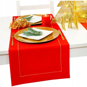 Prostěradlo Běžec na stůl odstíny červené a zlatá, 120 x 40 cm